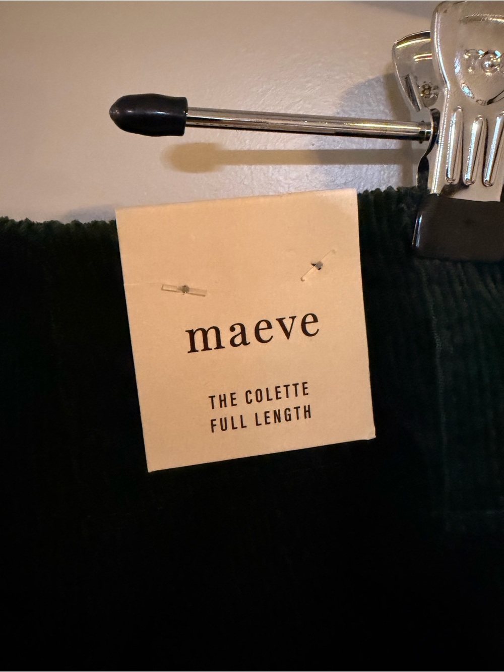 Anthropologie Maeve Colette Full Length Corduroy Pants Evergreen NWT Sz 27 - Picture 5 of 6